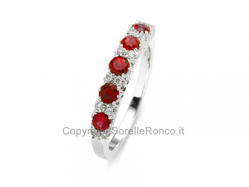 ANELLO ORO DIAMANTI E RUBINO 0.70 CT